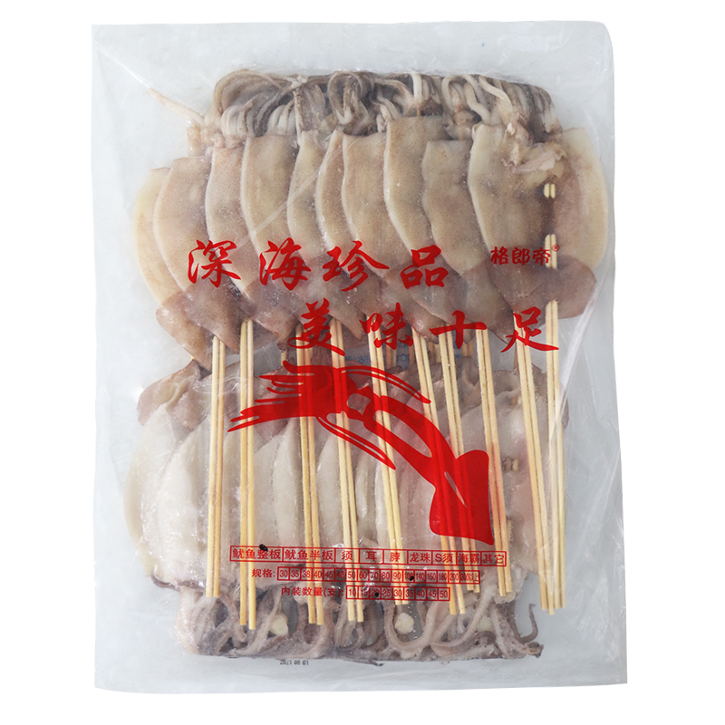 【格郎帝】鱿鱼串/鱿鱼板串（两面红胶带） 95g*20串*5...