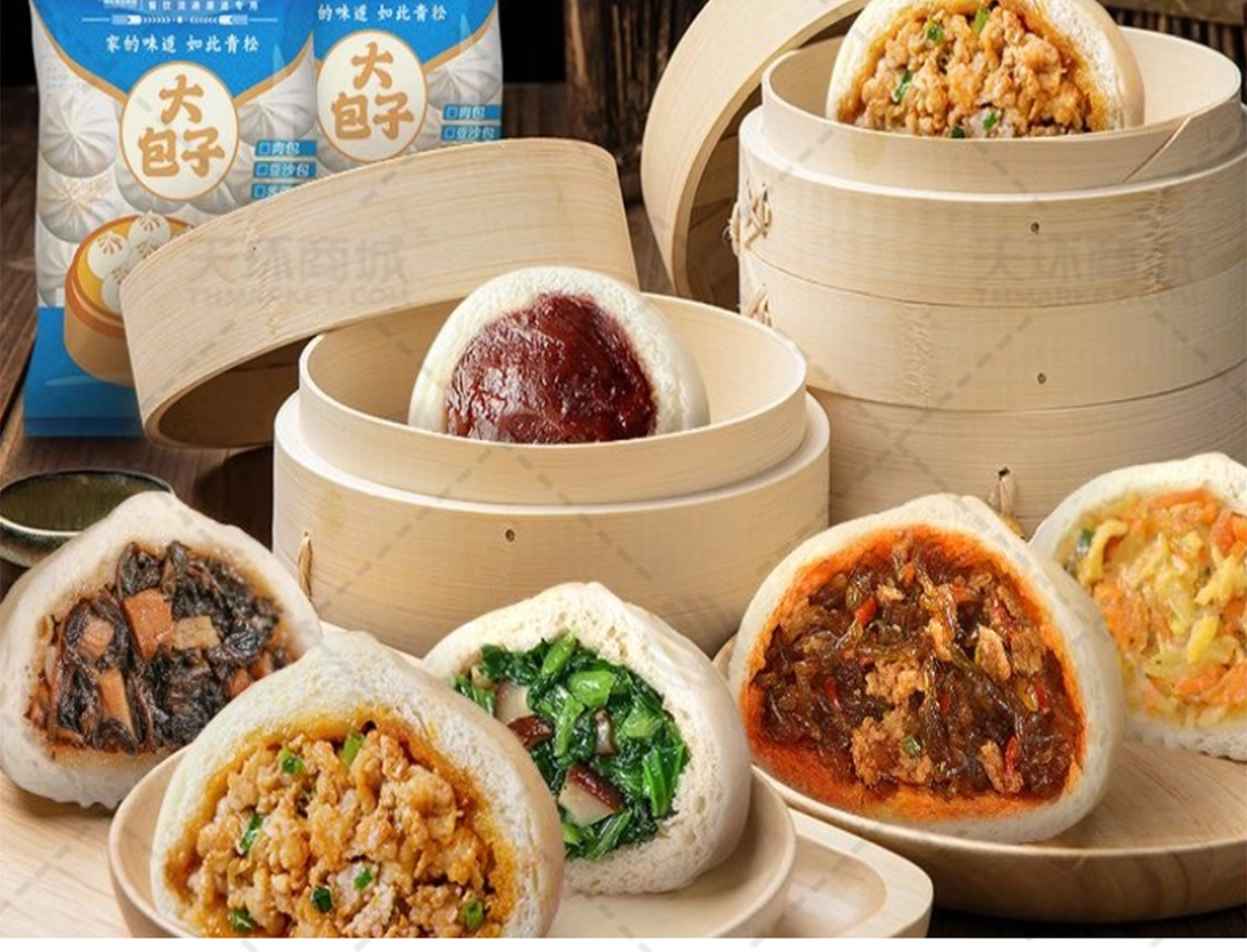 【福年来】大包子 多口味 80g*10只*10袋 8kg