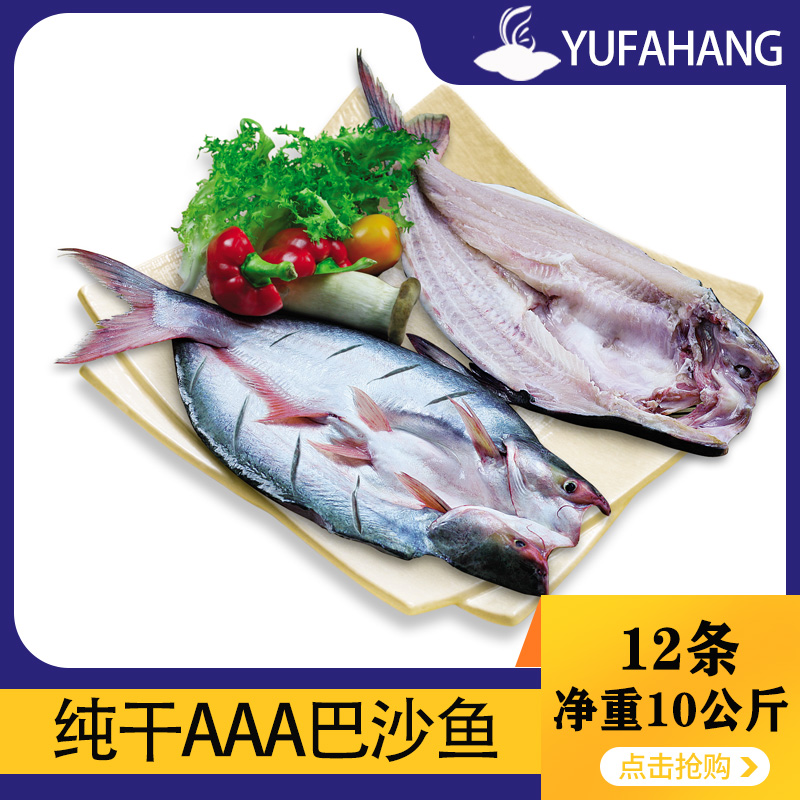 【于发行】纯干开背巴沙鱼 烤鱼餐饮专用  12条 10kg