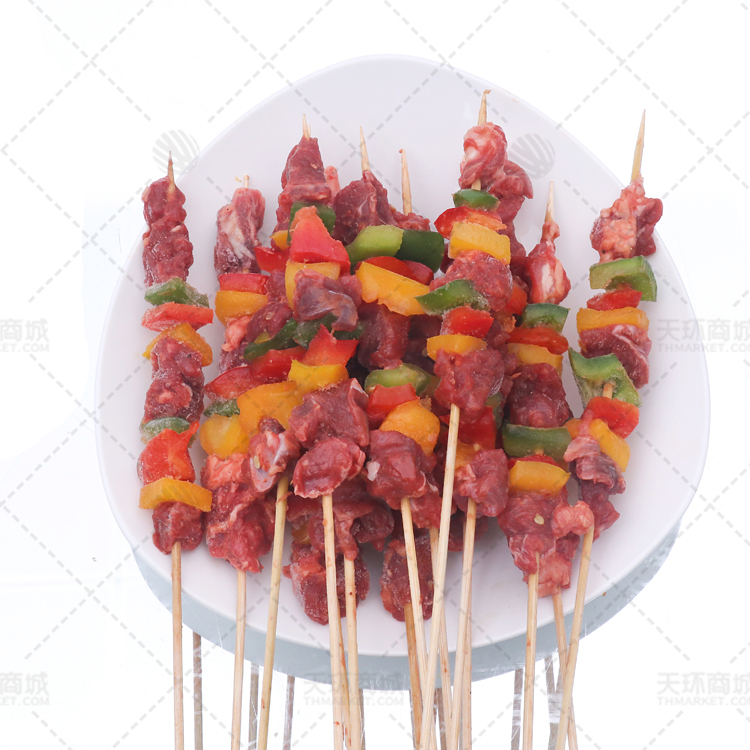 【誉渤】五彩牛肉串 约34g*15支*10包  5.1kg